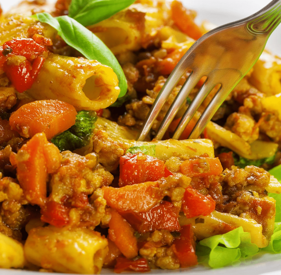 Vegetarian Ground Beef Pasta